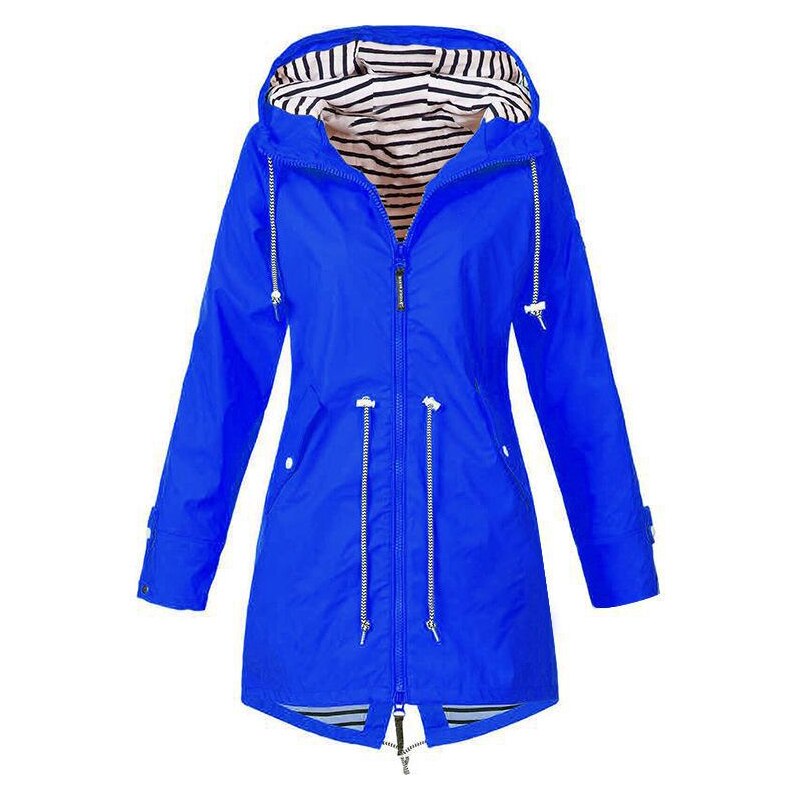 Plus Size Hooded Long Fall Trench Coat